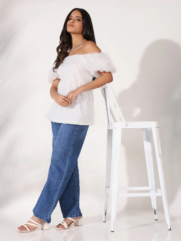 Weekend Specials to Love Women White Solid Top