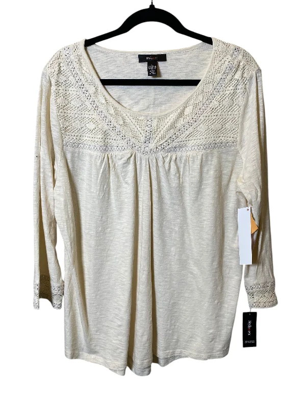 Special Price Top Long Sleeve By Style And Company In Beige, Size: Xl