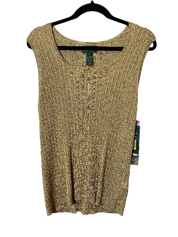 Early Access Top Sleeveless By Ralph Lauren In Gold, Size: 1x