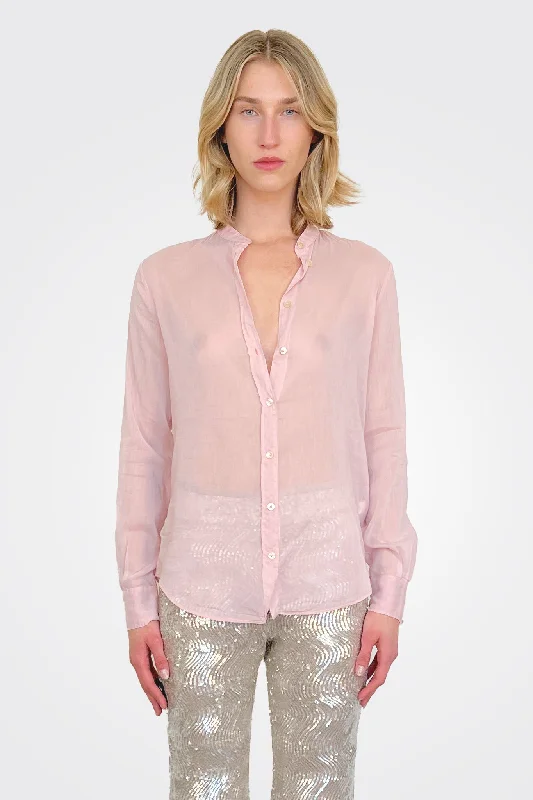 Can't Beat Mandarin Collar Shirt - Rose