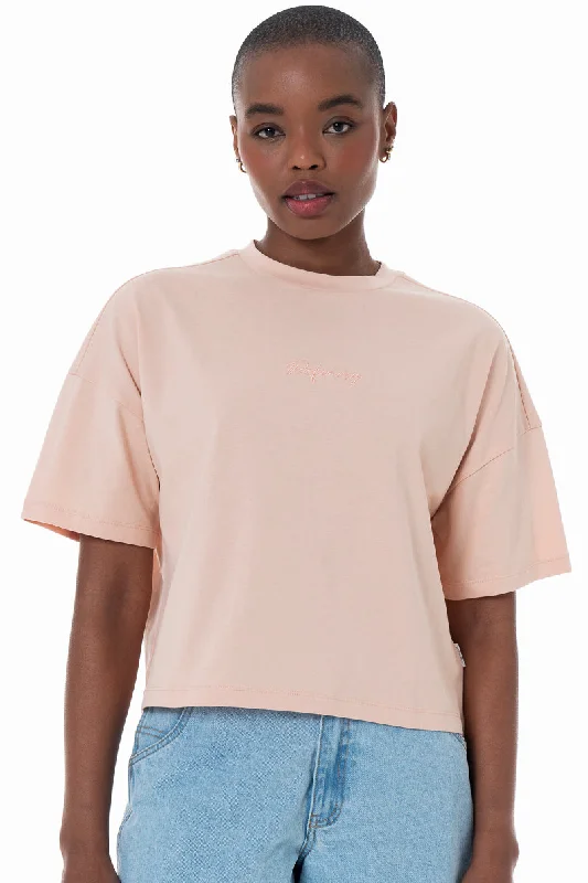 Weekend Savings Spectacular Boxy Branded T-Shirt _ 152282 _ Stone