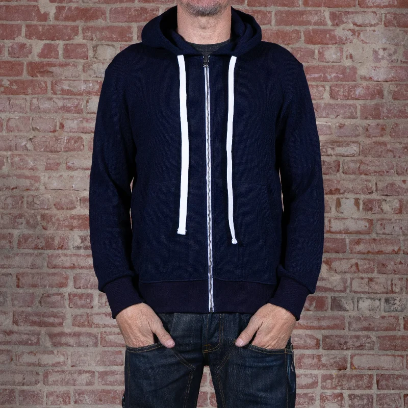 Glory Days Indigo Dyed Thermal Zip Hoodie