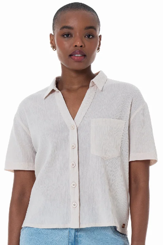 Weekend Deals to Make You Happy Textured Shirt _ 152234 _ Stone