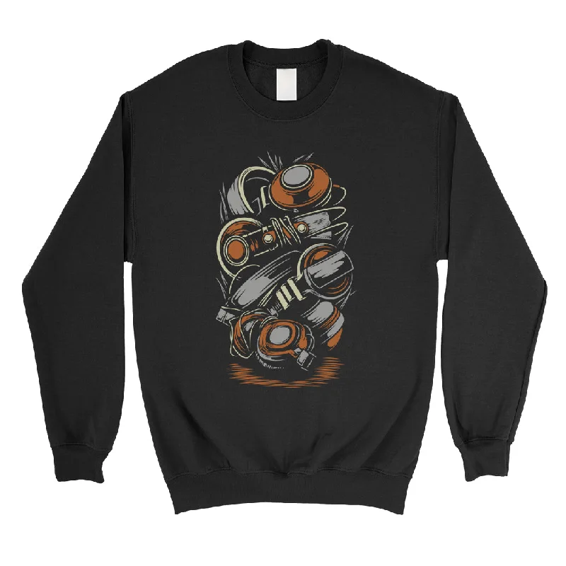 Stacked Headphones Unisex Crewneck Sweatshirt Vintage Graphic Top