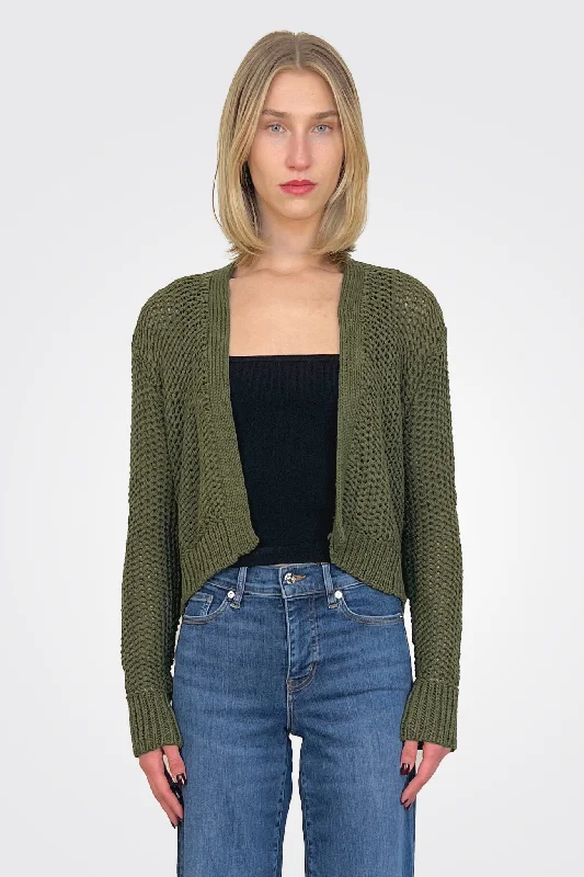 Weekend Deals That Impress Maura Cropped Cardi - Green Space
