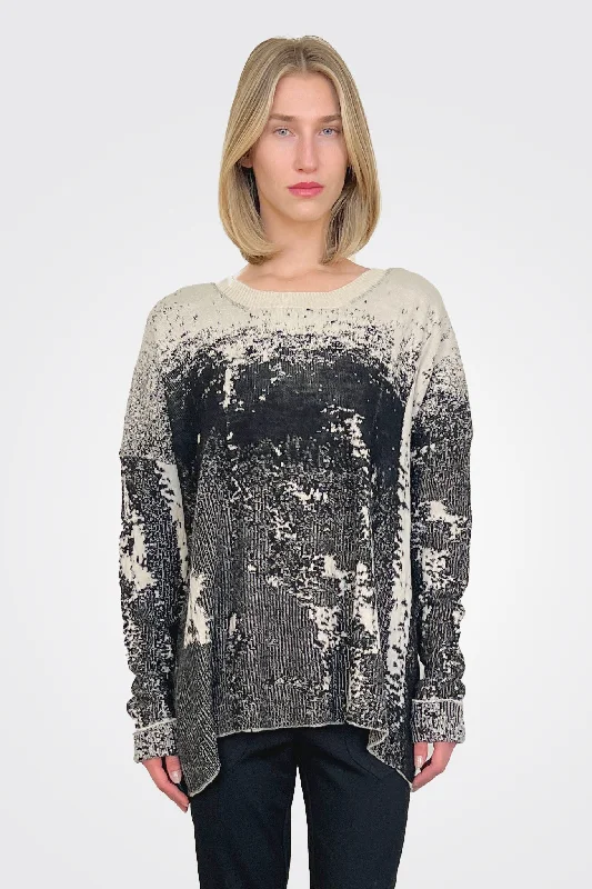 Weekend Specials to Savor Boxy Pullover Sweater - Natural Combo