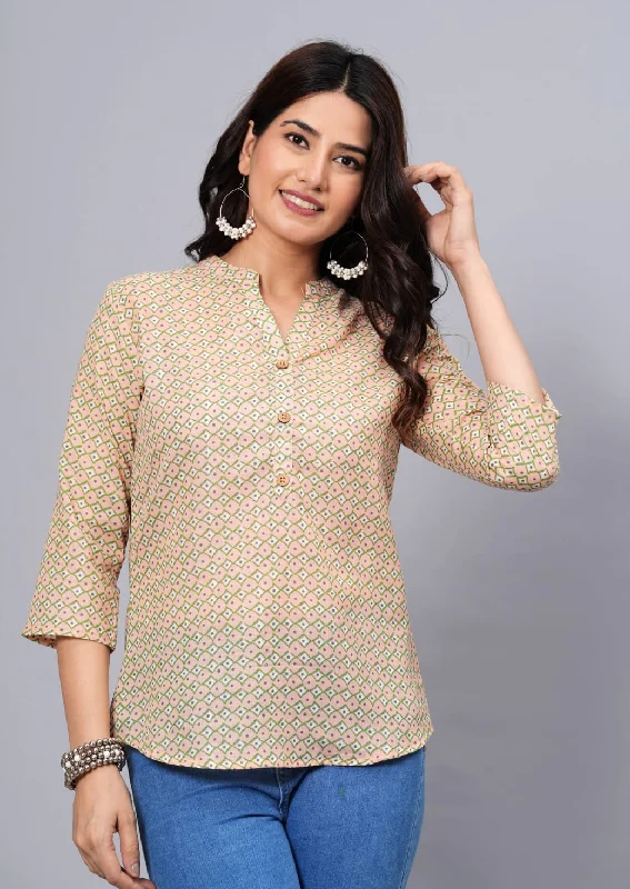 Shop and Save Women Elegant Printed Cotton Top