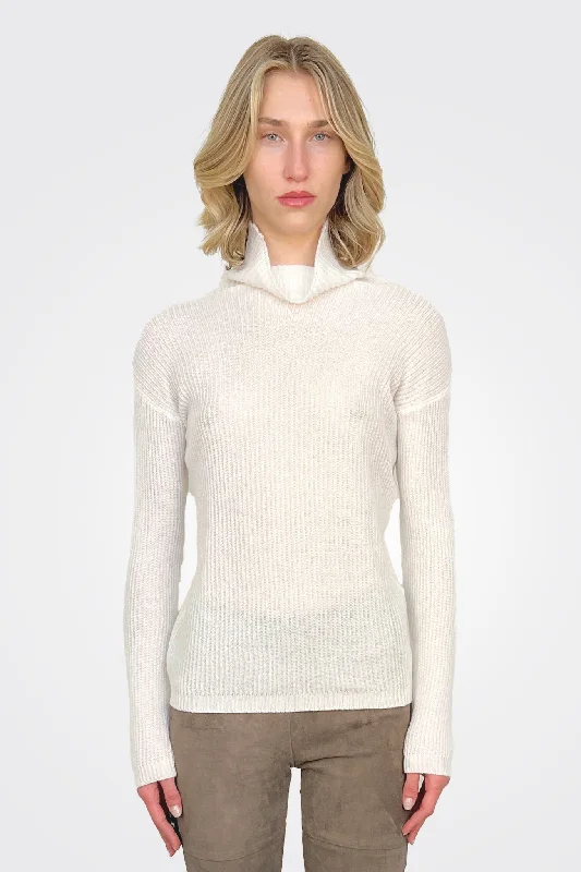 Make Your Weekend Count with Savings Fitted Turtleneck Sweater - Off White