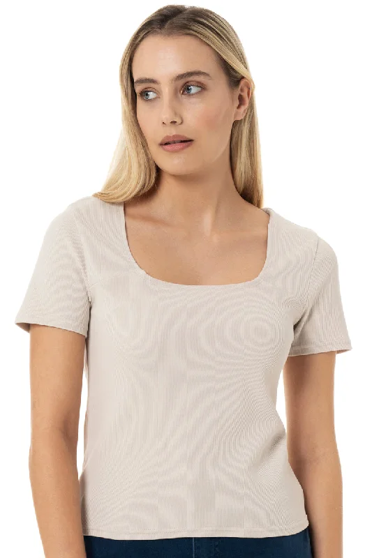 Weekend Specials to Snag Ribbed Top _ 150052 _ Beige