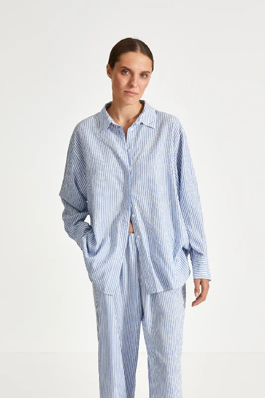 Weekend Offers That Amaze MATILDE SHIRT - BLUE STRIPE