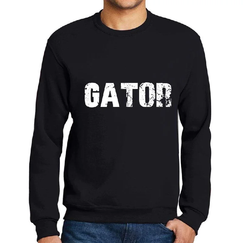 Men's Printed Graphic Sweatshirt Popular Words GATOR Deep Black