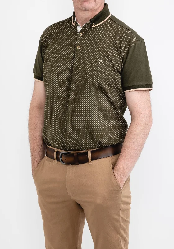 Tom Penn Flower Print Polo Shirt, Khaki