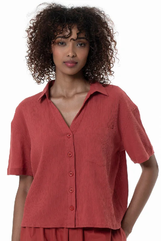 Weekend Specials Just for You Textured Shirt _ 153814 _ Red