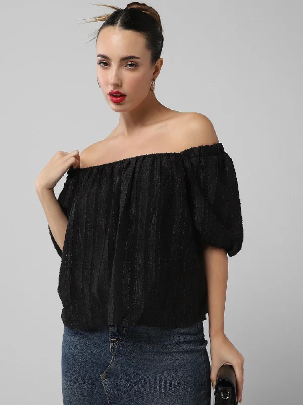 Low Price Women Black Solid Top