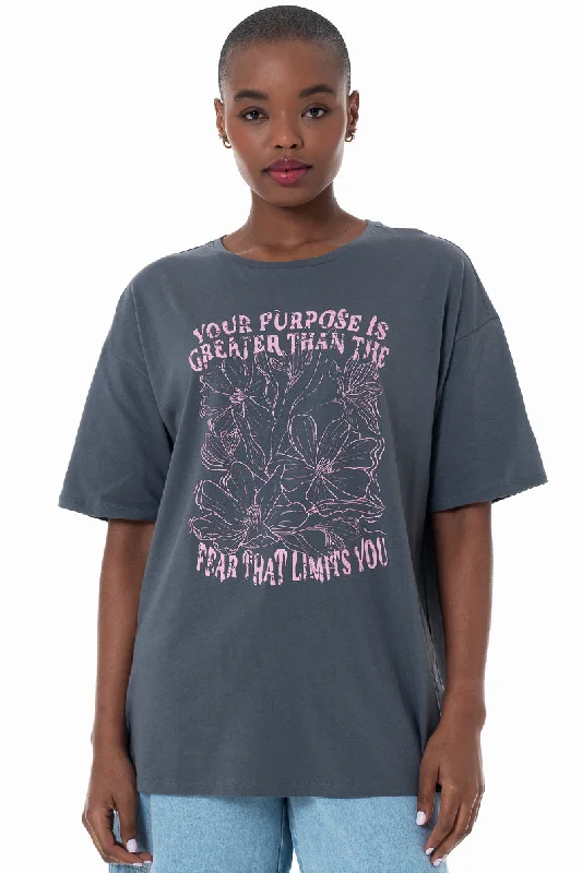Weekend Extravaganza: Shop Now Oversize Statement T-Shirt _ 152280 _ Grey