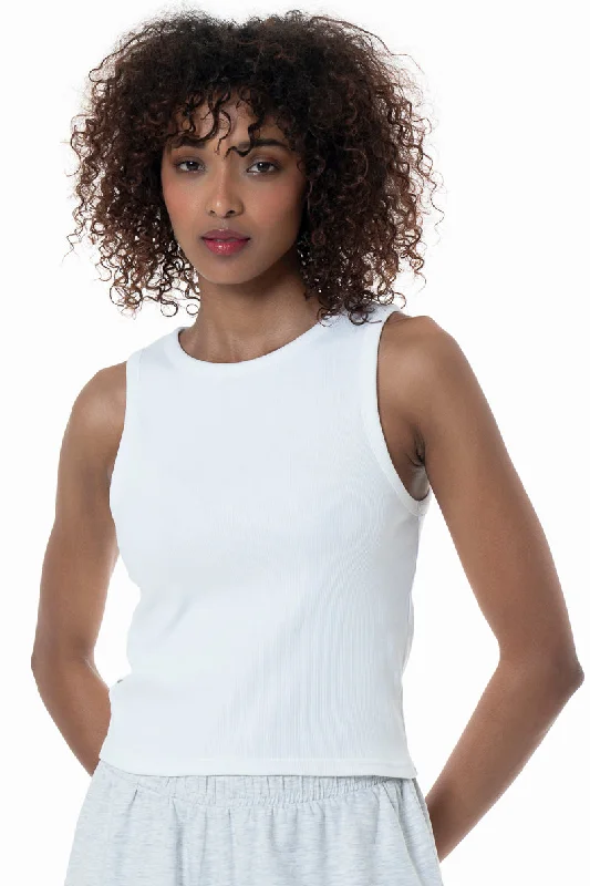 Final Clearance Ribbed Tank Top _ 153831 _ White