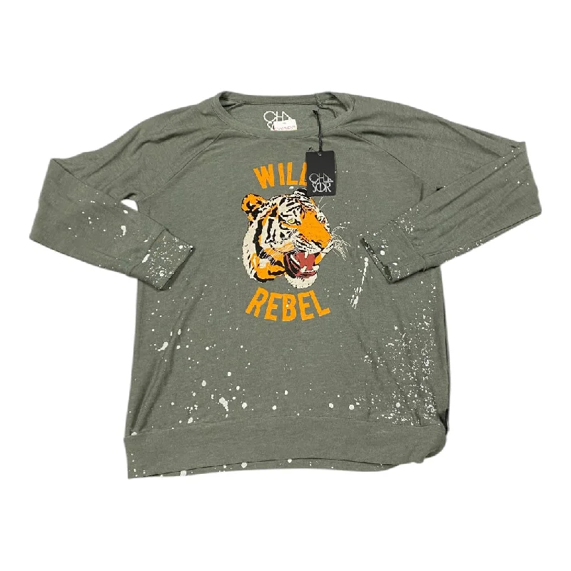 Weekend Bargains to Enjoy Top Long Sleeve By Chaser In Green, Size: Xl
