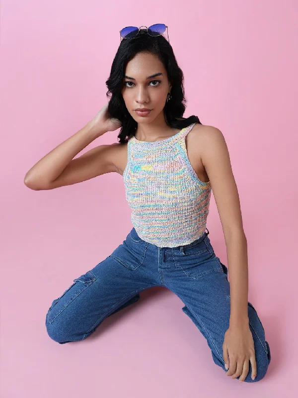Savings Soar This Weekend Women Multi Solid Fitted Crop Top
