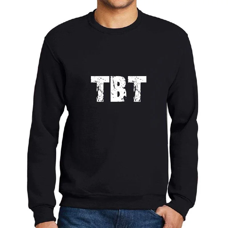 Men's Printed Graphic Sweatshirt Popular Words TBT Deep Black