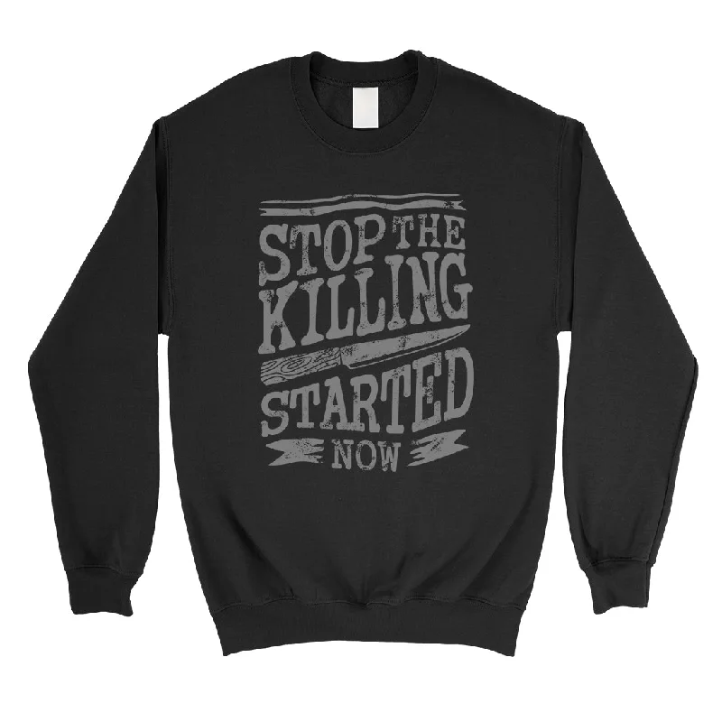 Stop The Killing Unisex Crewneck Sweatshirt Vintage Graphic Design