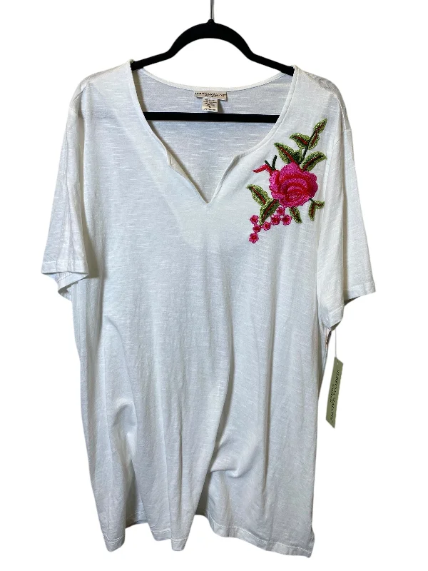 Weekend Savings Fiesta Top Sleeveless By Rebecca Malone In White, Size: 1x