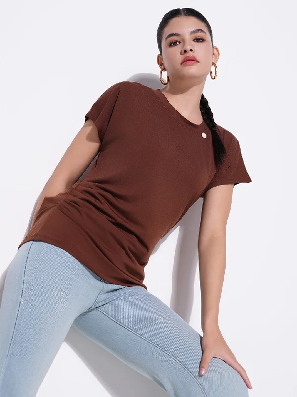 Weekend Deals That Amaze Women Brown Solid Top