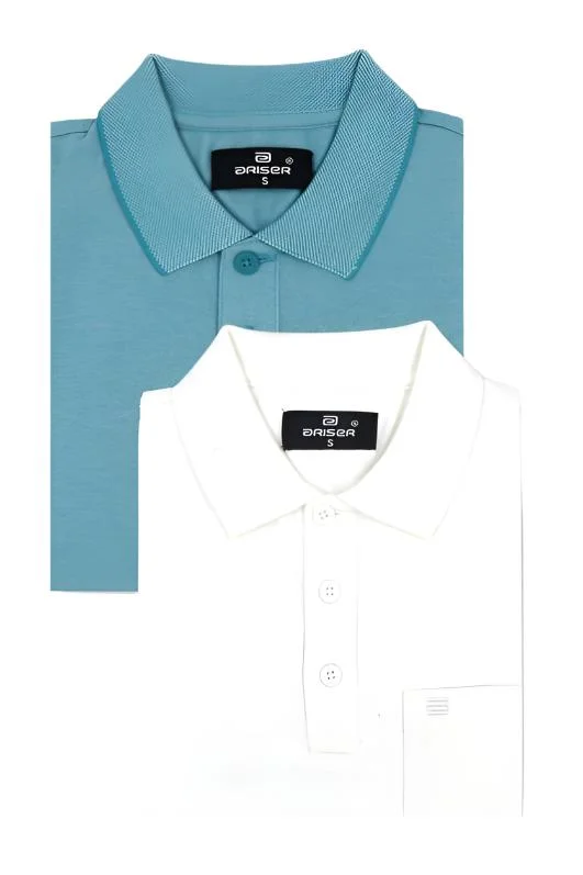 Golf Polo - Greenish Blue and White T-Shirts Pack Of 2 Combo For Men | Ariser