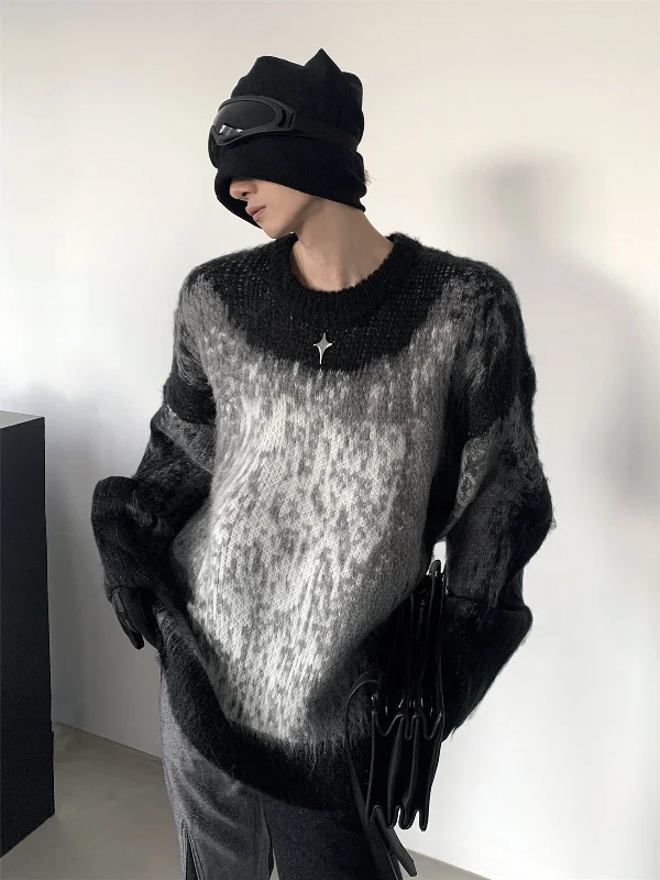 [AutumnWind] Black and White Clash Design Knit Sweater na811 