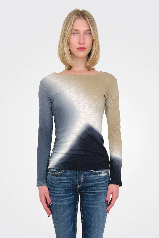 Weekend Savings Bonanza Boat Neck Long Sleeve Top - Nebula Taupe