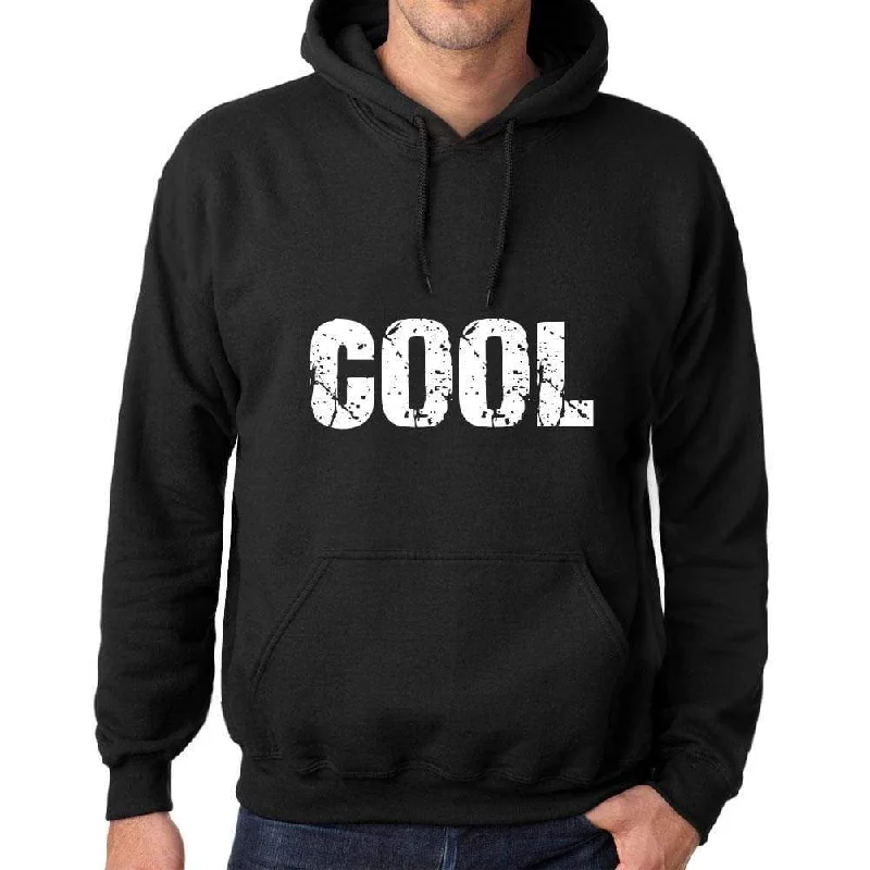 Men's Women's Unisex Printed Graphic Cotton Hoodie Soft Heavyweight Hooded Sweatshirt Pullover Popular Words COOL Deep Black