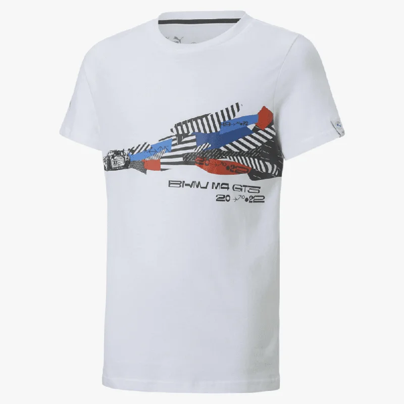 Puma Kids Bmw Mms Car Graphic Short Sleeve Tee White