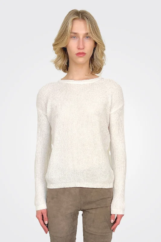 Weekend Steals Await Ribbed Sweater - Off White