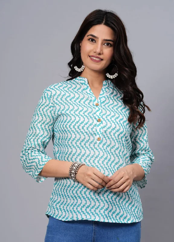 Weekend Deals That Wow Women Elegant Printed Cotton Top