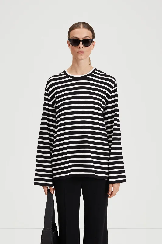 Weekend Bargains to Cherish CENTO TOP - BLACK W STRIPES