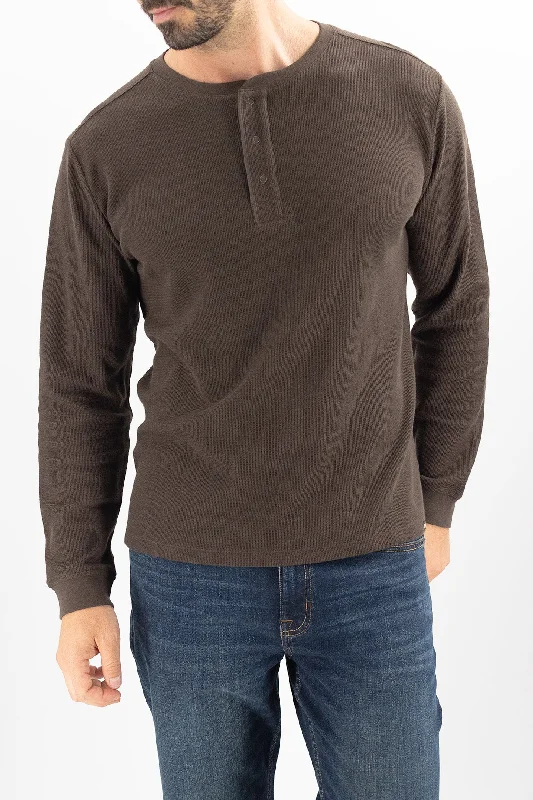 Waffle Henley - Dark Roast