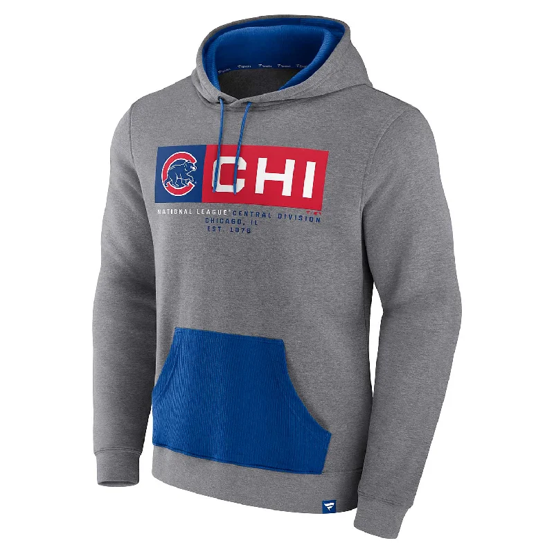 Chicago Cubs Iconic Ribbed Fleece Hooded Sweatshirt