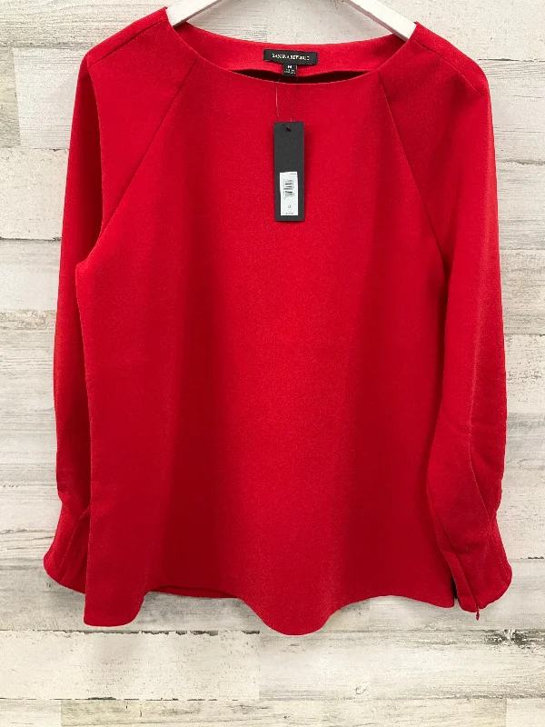 Weekend Specials to Cherish Top Long Sleeve By Banana Republic In Red, Size: M