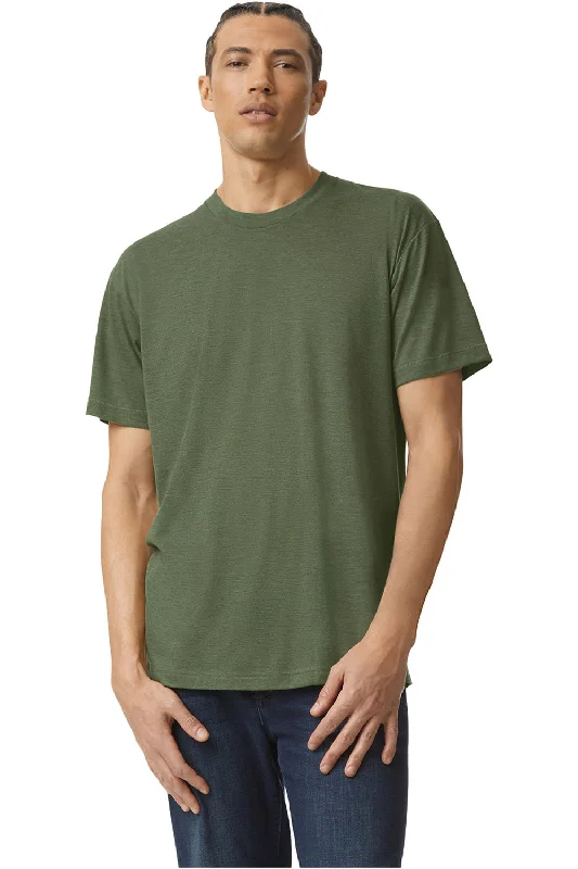 American Apparel Mens Track Short Sleeve Crewneck T-Shirt - Olive Green