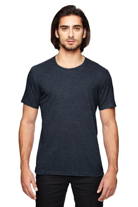 Gildan Mens Short Sleeve Crewneck T-Shirt - Heather Navy Blue