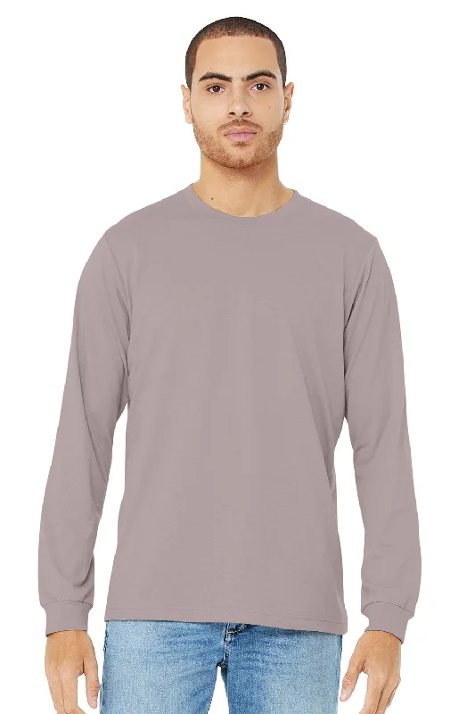 Bella + Canvas Mens CVC Long Sleeve Crewneck T-Shirt - Heather Pink Gravel