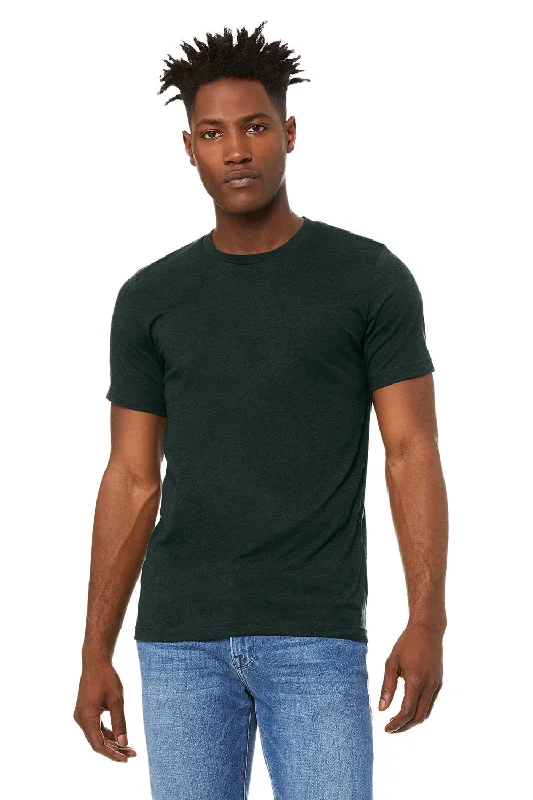 Bella + Canvas Mens Heather CVC Short Sleeve Crewneck T-Shirt - Heather Emerald