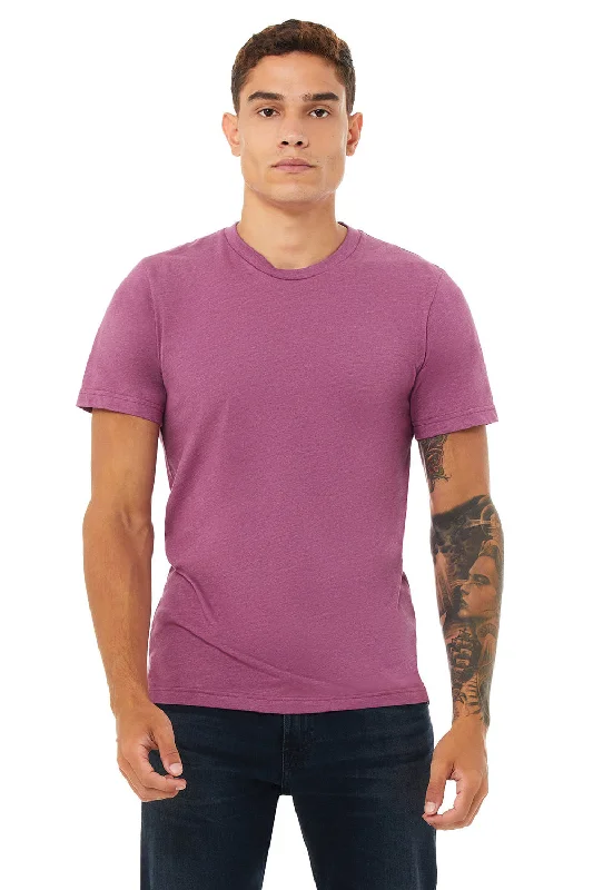 Bella + Canvas Mens Heather CVC Short Sleeve Crewneck T-Shirt - Heather Magenta