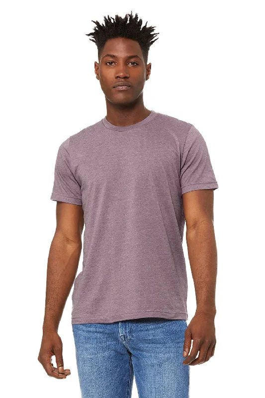 Bella + Canvas Mens Heather CVC Short Sleeve Crewneck T-Shirt - Heather Purple