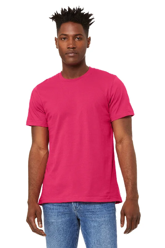 Bella + Canvas Mens Jersey Short Sleeve Crewneck T-Shirt - Fuchsia Pink