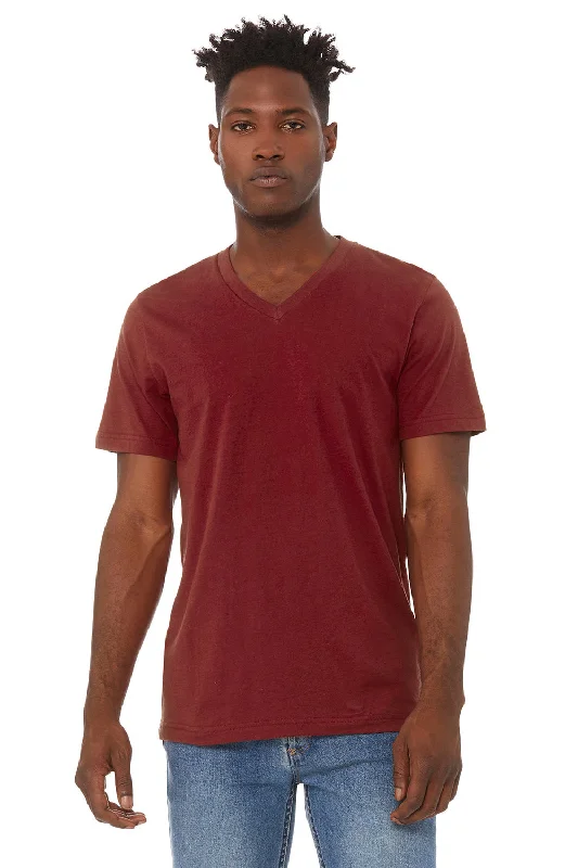 Bella + Canvas Mens Jersey Short Sleeve V-Neck T-Shirt - Cardinal Red