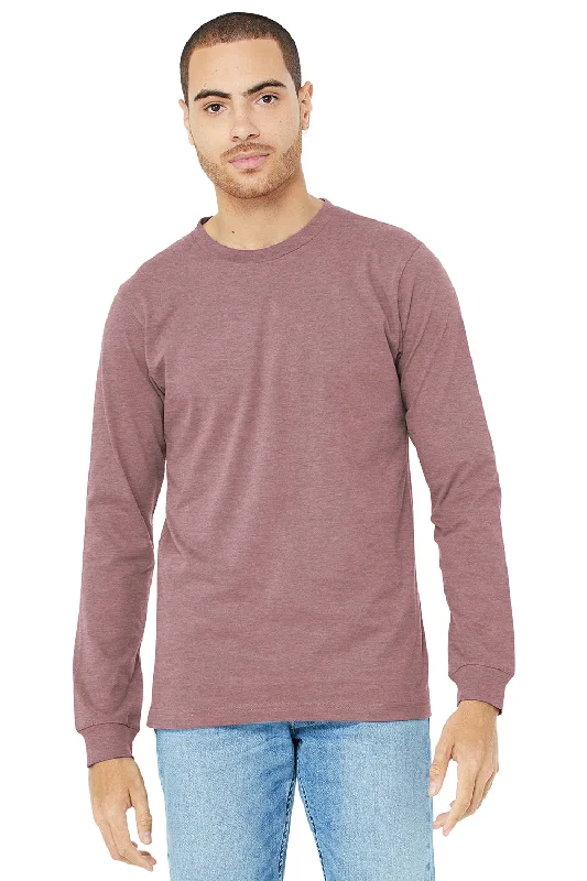 Bella + Canvas Mens CVC Long Sleeve Crewneck T-Shirt - Heather Mauve