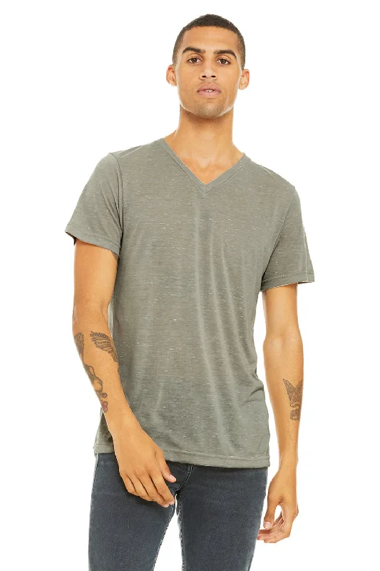 Bella + Canvas Mens Jersey Short Sleeve V-Neck T-Shirt - Stone Marble