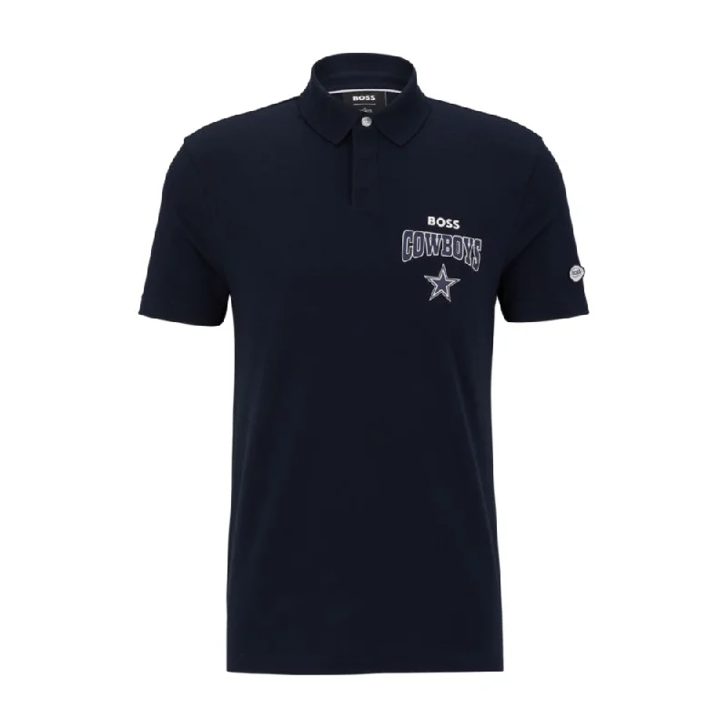 BOSS x NFL cotton-piqu polo shirt with collaborative branding