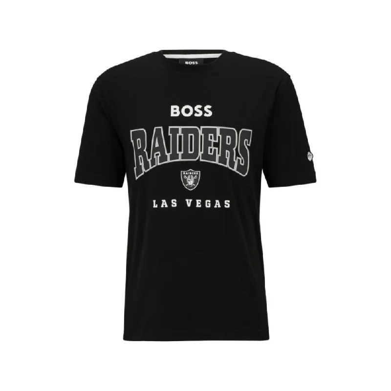 BOSS x NFL stretch-cotton T-shirt with collaborative branding