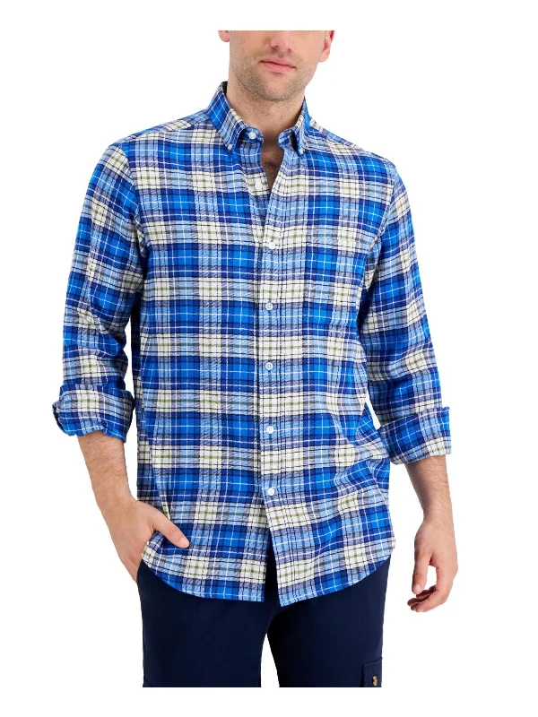 Buffalo Mens Flannel Cotton Button-Down Shirt